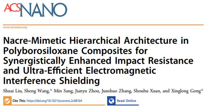 开云 开云体育中科大龚兴龙教授ACS Nano：仿珍珠层多级结构协同增强聚硼硅氧烷复合材料的抗冲击和超高效电磁屏蔽性能